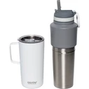 Θερμός Asobu Twin Pack Bottle with Mug White, 0.9 L + 0.6 L