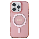 Guess GUHMP16LPFTDTEP Apple iPhone 16 Pro hardcase IML Rhinestones MagSafe pink