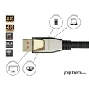Καλώδιο DisplayPort Python 2.0 nylon braid Black 0,5m