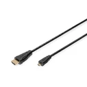 Καλώδιο HDMI Digitus High Speed with Ethernet connection 1m, sw