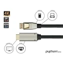 Καλώδιο HDMI Python DisplayPort 1.4/- 2.0 Nylong. Black 10m