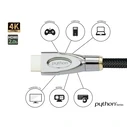 Καλώδιο HDMI Python HDMI« 2.1 8K UHD-2 nylon braid Black 1m