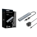 USB Hub Conceptronic 7-Port 3.2/C->4x3.0 3xUSB-C m.Netz. gr