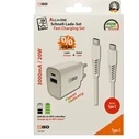 Φορτιστής Πρίζας 2GO 20W 2-Port 1x USB-C + 1x USB-A + USB-C Cable
