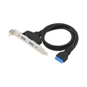 Port Bracket Conceptronic slot 19 pin dual 2x USB-A 3.0 ports sw