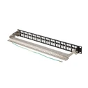 Patch Panel Lanberg 48 θύρες 1U 19" FTP για Keystone Μαύρο