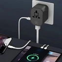 Αντάπτορας Πρίζας Extralink Smart Life EU/UK/USA/AU/CH + USB-C USB-A