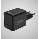 Φορτιστής Πρίζας Hama Supermini GaN 45W PD/QC (1x USB-C) Μαύρος