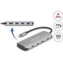 USB Hub Delock 7Port USB 10Gbps Hub and 4K HDMI Ausgang/USB Typ-C