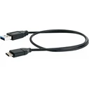 Καλώδιο USB Schwaiger 3.0 M. A->3.1 TypC 0,15m Black