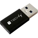 Αντάπτορας USB Techly Adapter USB-A M to USB-C F, USB 3.0, Black