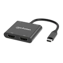 Αντάπτορας USB Manhattan USB-C PD on Dual-HDMI-Monitor 4K 60Hz