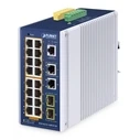Network Switch Planet Industrial 16-Port PoE+ Managed IGS-4215-16P2T