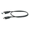 Καλώδιο USB Schwaiger 3.0 M. A->3.1 TypC 0,15m Black