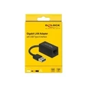 Αντάπτορας Δικτύου USB Delock Typ-A to Gigabit LAN Compact Black