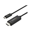 Καλώδιο HDMI StarTech 6ft (2m) C to HDMI 4K 60Hz Type C 2.0 Video Thunderbolt 3 Compatible, Laptop to HDMI Monitor/Display, DP 1.2 Alt Mode HBR2, Black - 4K