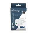 Φορτιστής Πρίζας MediaRange 43W 2-Port 1x USB-A/1x USB-C GaN, White