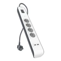 Πολύπριζο με USB Belkin Surge Prot. 4outlet 2xUSB-A, 2m BSV401vf2M-V2