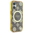 Guess GUHMP16SH4PYEEW Apple iPhone 16 hardcase IML Peony On 4G Background MagSafe brown