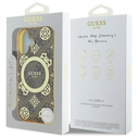 Guess GUHMP16SH4PYEEW Apple iPhone 16 hardcase IML Peony On 4G Background MagSafe brown
