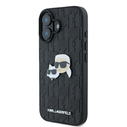 Karl Lagerfeld KLHCP16SPGKLKCPK Apple iPhone 16 hardcase Monogram Karl&Chaoupette Head Pin black
