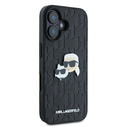 Karl Lagerfeld KLHCP16SPGKLKCPK Apple iPhone 16 hardcase Monogram Karl&Chaoupette Head Pin black