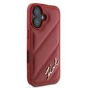 Karl Lagerfeld KLHCP16SPQDSMGR Apple iPhone 16 hardcase Quilted Signature red
