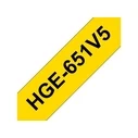 Ταινία Ετικετογράφου Brother Laminated HGE-651V5 - 24 mm x 8 m - Black on Yellow