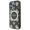Guess GUHMP16LH4PYEEK Apple iPhone 16 Pro hardcase IML Peony On 4G Background MagSafe black