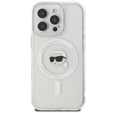 Karl Lagerfeld KLHMP16LHLSKIH Apple iPhone 16 Pro hardcase IML Metal Karl Head MagSafe white