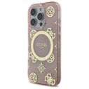 Guess GUHMP16LH4PYEEP Apple iPhone 16 Pro hardcase IML Peony On 4G Background MagSafe pink