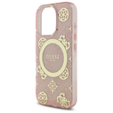 Guess GUHMP16LH4PYEEP Apple iPhone 16 Pro hardcase IML Peony On 4G Background MagSafe pink