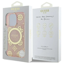 Guess GUHMP16LH4PYEEP Apple iPhone 16 Pro hardcase IML Peony On 4G Background MagSafe pink
