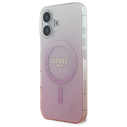 Guess GUHMP16SHGRCELP Apple iPhone 16 hardcase IML Glitter Gradient MagSafe pink