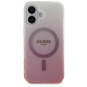 Guess GUHMP16SHGRCELP Apple iPhone 16 hardcase IML Glitter Gradient MagSafe pink