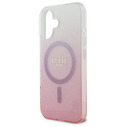 Guess GUHMP16SHGRCELP Apple iPhone 16 hardcase IML Glitter Gradient MagSafe pink