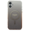 Guess GUHMP16SHGRCELW Apple iPhone 16 hardcase IML Glitter Gradient MagSafe brown