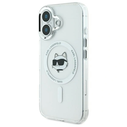 Karl Lagerfeld KLHMP16MHLSCHH Apple iPhone 16 Plus hardcase IML Metal Choupette Head MagSafe white