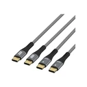 Καλώδιο Efb USB-C set 100W PD 3.0 5A E-Marker Chip 2x1m Gray