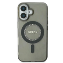 Guess GUHMP16SPFTDTEK Apple iPhone 16 hardcase IML Rhinestones MagSafe black