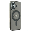 Guess GUHMP16SPFTDTEK Apple iPhone 16 hardcase IML Rhinestones MagSafe black
