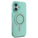 Guess GUHMP16SPFTDTEN Apple iPhone 16 hardcase IML Rhinestones MagSafe green