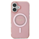 Guess GUHMP16SPFTDTEP Apple iPhone 16 hardcase IML Rhinestones MagSafe pink
