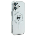 Karl Lagerfeld KLHMP16SHLSCHH Apple iPhone 16 hardcase IML Metal Choupette Head MagSafe white