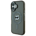 Karl Lagerfeld KLHMP16SHLSCHK Apple iPhone 16 hardcase IML Metal Choupette Head MagSafe black