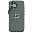 Karl Lagerfeld KLHMP16SHLSCHK Apple iPhone 16 hardcase IML Metal Choupette Head MagSafe black
