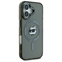 Karl Lagerfeld KLHMP16SHLSCHK Apple iPhone 16 hardcase IML Metal Choupette Head MagSafe black