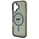 Karl Lagerfeld KLHMP16SHLSCHK Apple iPhone 16 hardcase IML Metal Choupette Head MagSafe black
