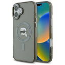 Karl Lagerfeld KLHMP16SHLSKIK Apple iPhone 16 hardcase IML Metal Karl Head MagSafe black