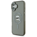 Karl Lagerfeld KLHMP16SHLSKIK Apple iPhone 16 hardcase IML Metal Karl Head MagSafe black
